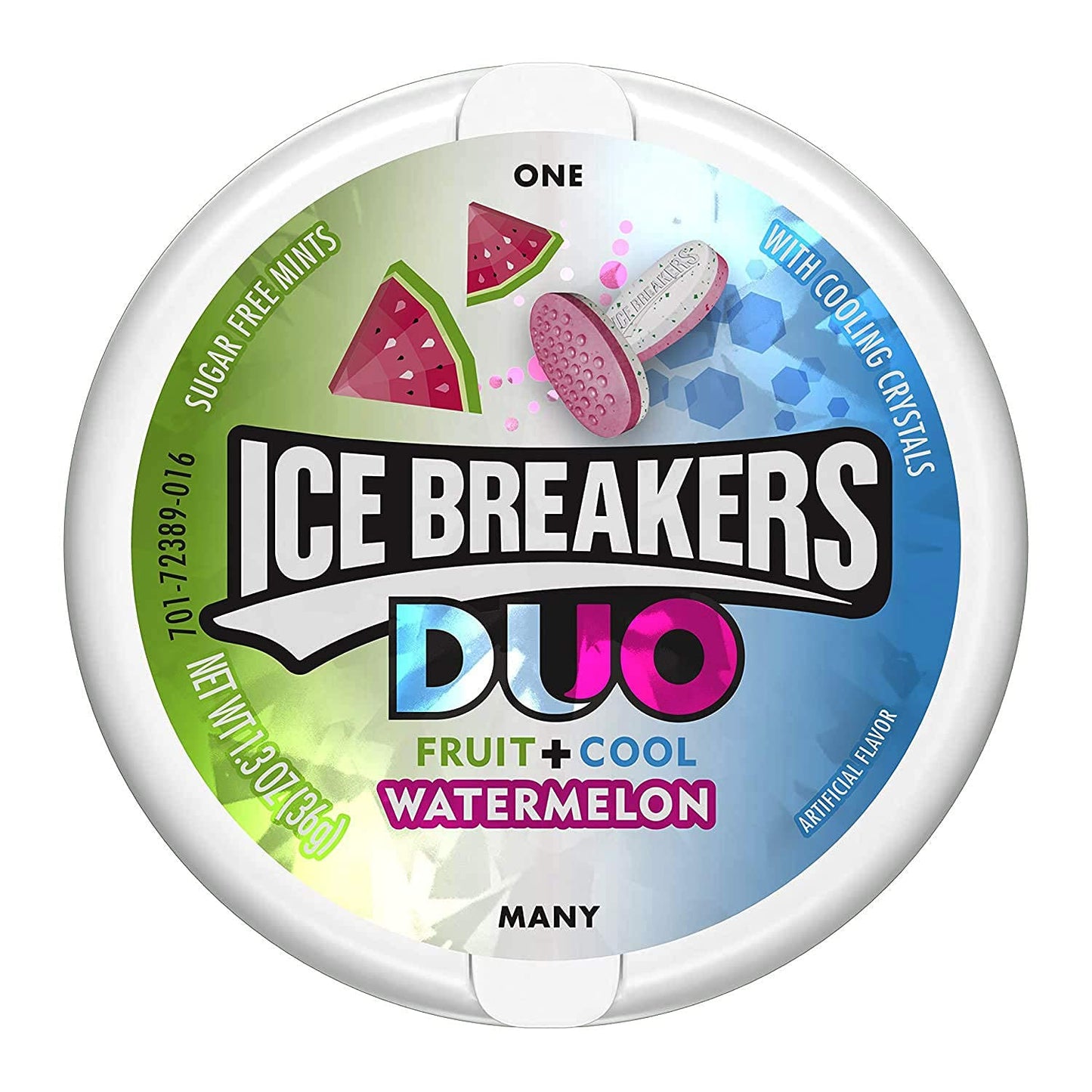 Ice Breakers Duo Fruit + Cool Watermelon, 2 x 36 g - Double the fruity cool watermelon mints, 36g each.