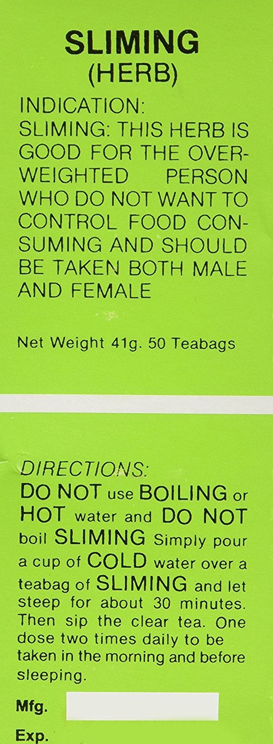 Sliming Herb Diet Slimming Tea Bags- 50 Teabags Helps in Reducing Belly Fat & Gives a Shape of the Body