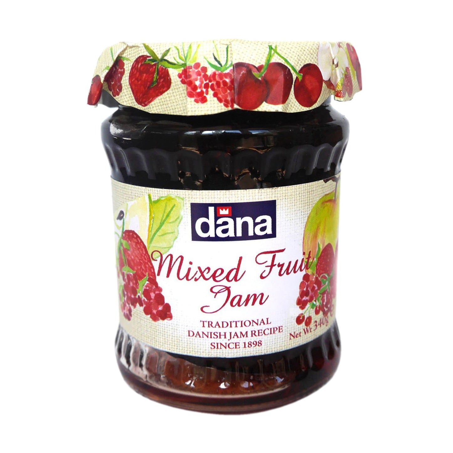 Dana Jam - Danish Mixed Fruit Preserve, 340g Jar - Danish mixed fruit preserve