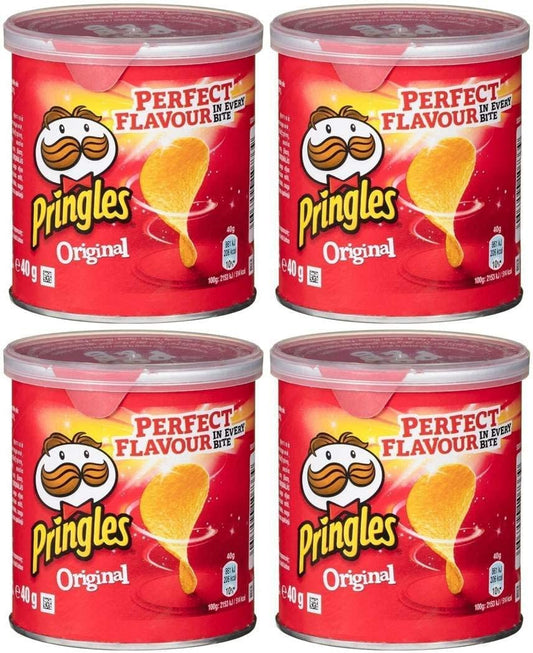 Pringles Original Potato Crisp Chips, 40g (Pack of 4) - Four times the original crisp!