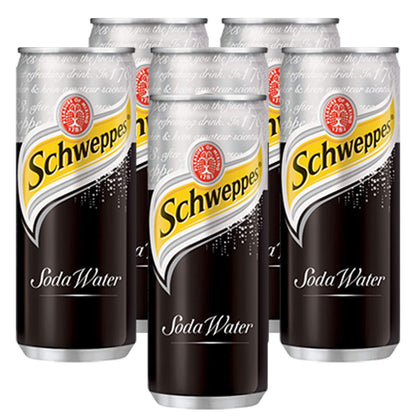 Schweppes Soda Water Can- 6 Pack, 6 x 320 ml