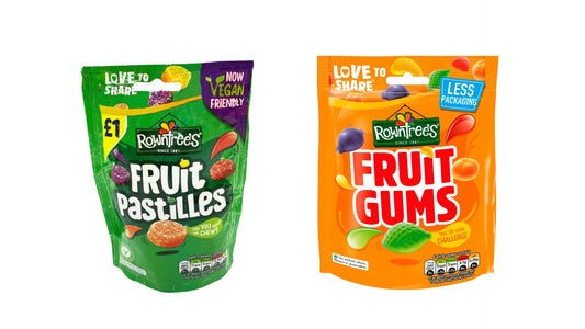 Rowntrees Fruit Pastilles & Fruit Gums Candy Combo Pack - 120g Each - Fruity Vegan Combo!