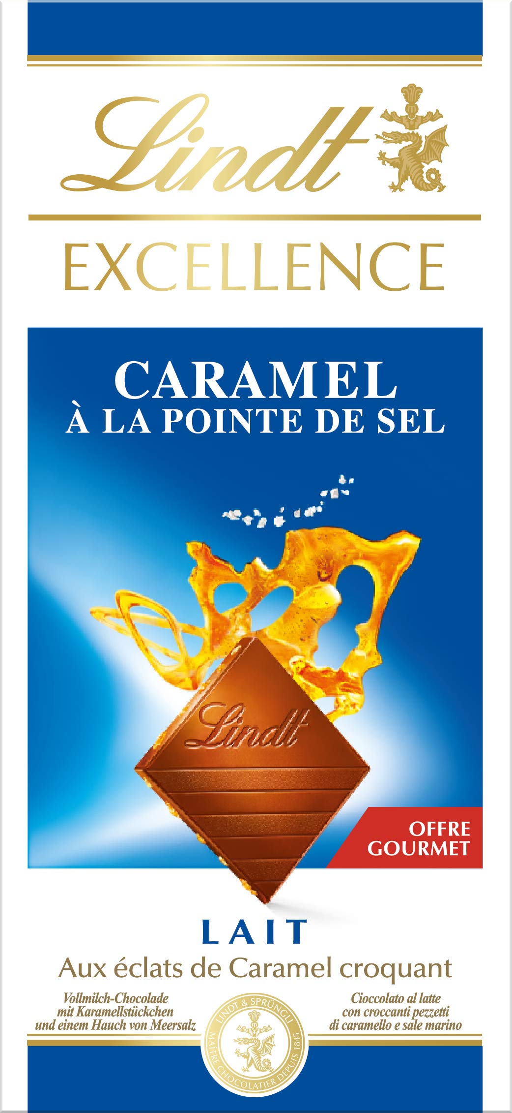 Lindt Excellence Sea Salt Caramel Milk Chocolate, 100g