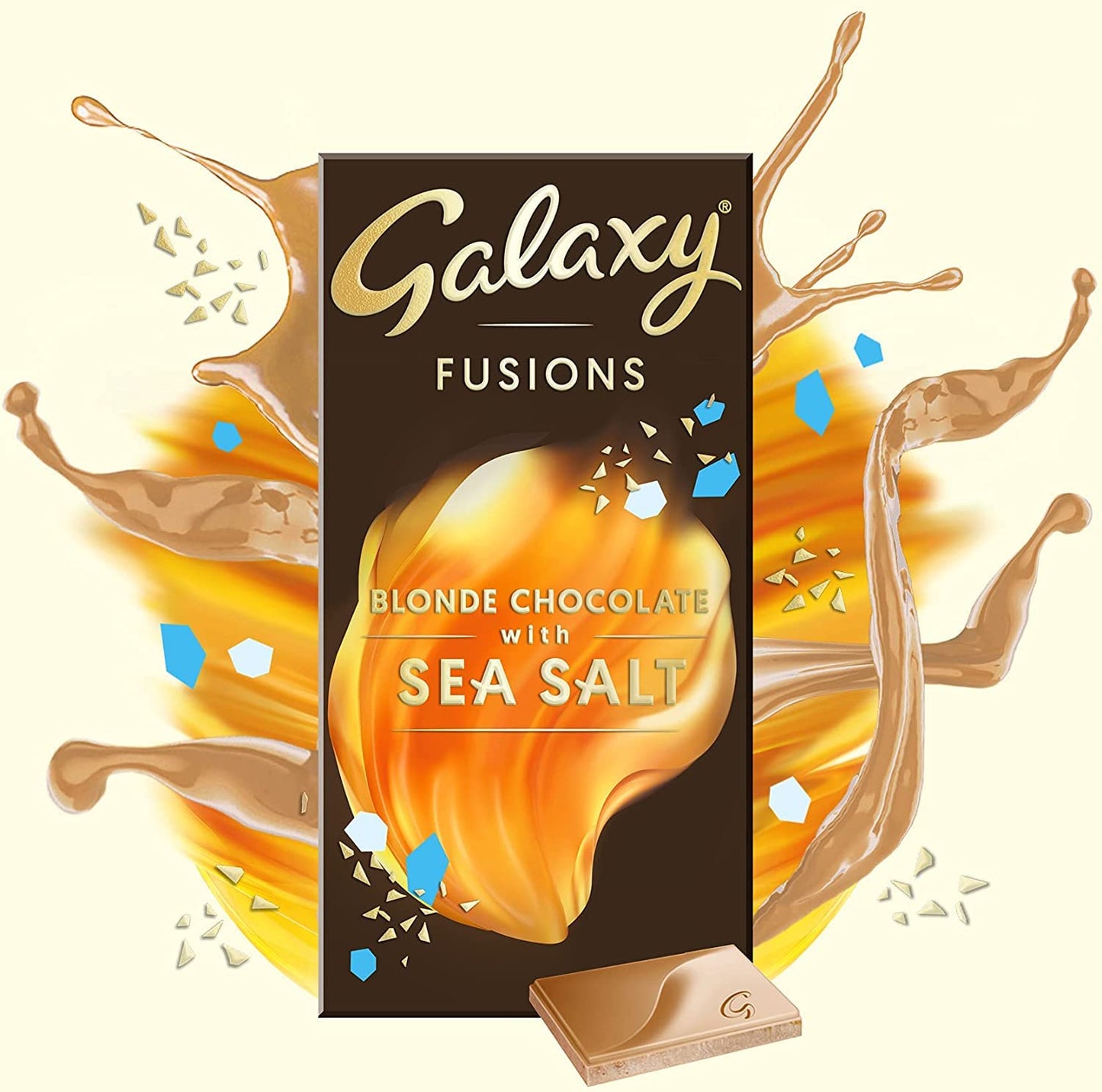 Galaxy Fusions Blonde Chocolate with Sea Salt, 3.53 oz / 100 g - Blonde chocolate with sea salt! A unique and delightful blend of sweet and salty in every bite!