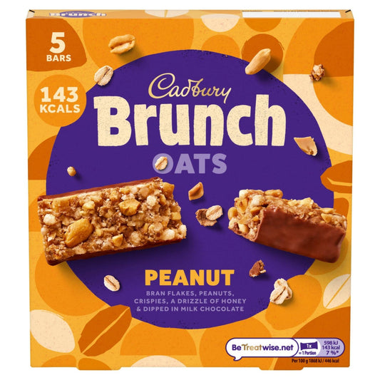 Cadbury Brunch Bar Oats Cereal Bar (Peanut) - Nutty and nice