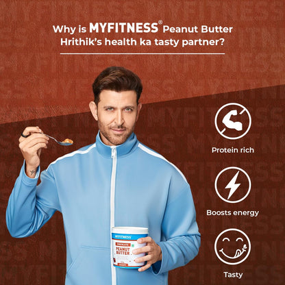 MYFITNESS Chocolate Peanut Butter Smooth 510g | 22g Protein | Tasty & Healthy Nut Butter Spread | Vegan | Dark Chocolate | Cholesterol Free & Gluten Free | Smooth Peanut Butter | Zero Trans Fat