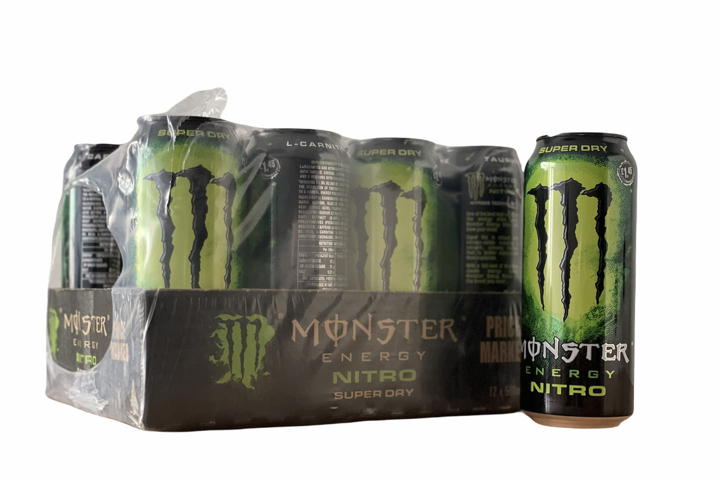 Monster Energy Nitro (Super dry) 500ml (pack of 6 cans) (6 x 500ml) - "Nitro Super Dry Blast!"