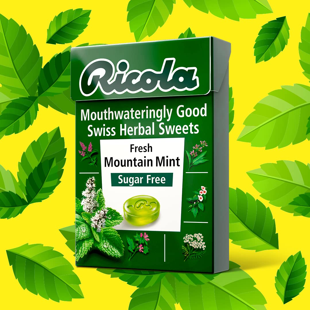 Ricola Fresh Mountain Mint Sugar Free Mint, 1.59 oz â„® 45 g - Mountain Minty Fresh!