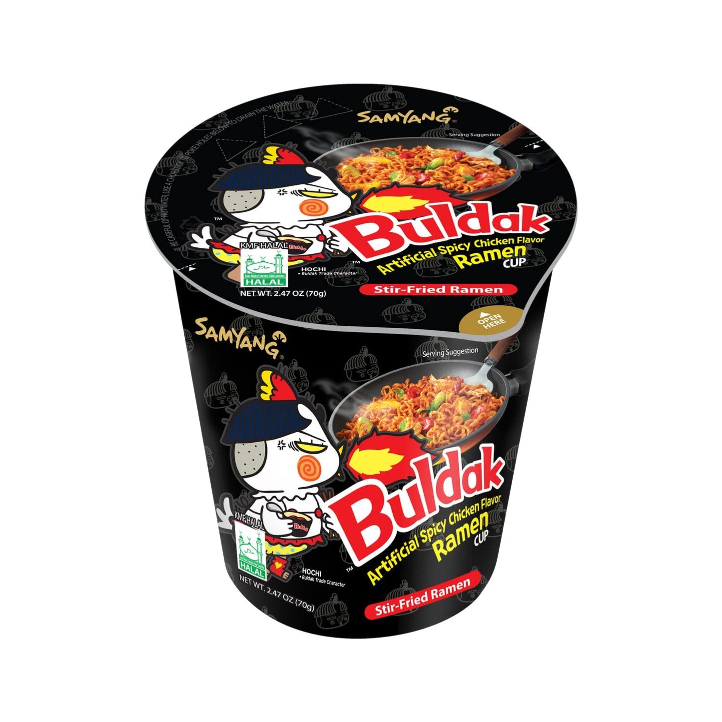 Samyang Buldak Spicy Hot Chicken Stir Fried Cup Noodles (Pack of 6)