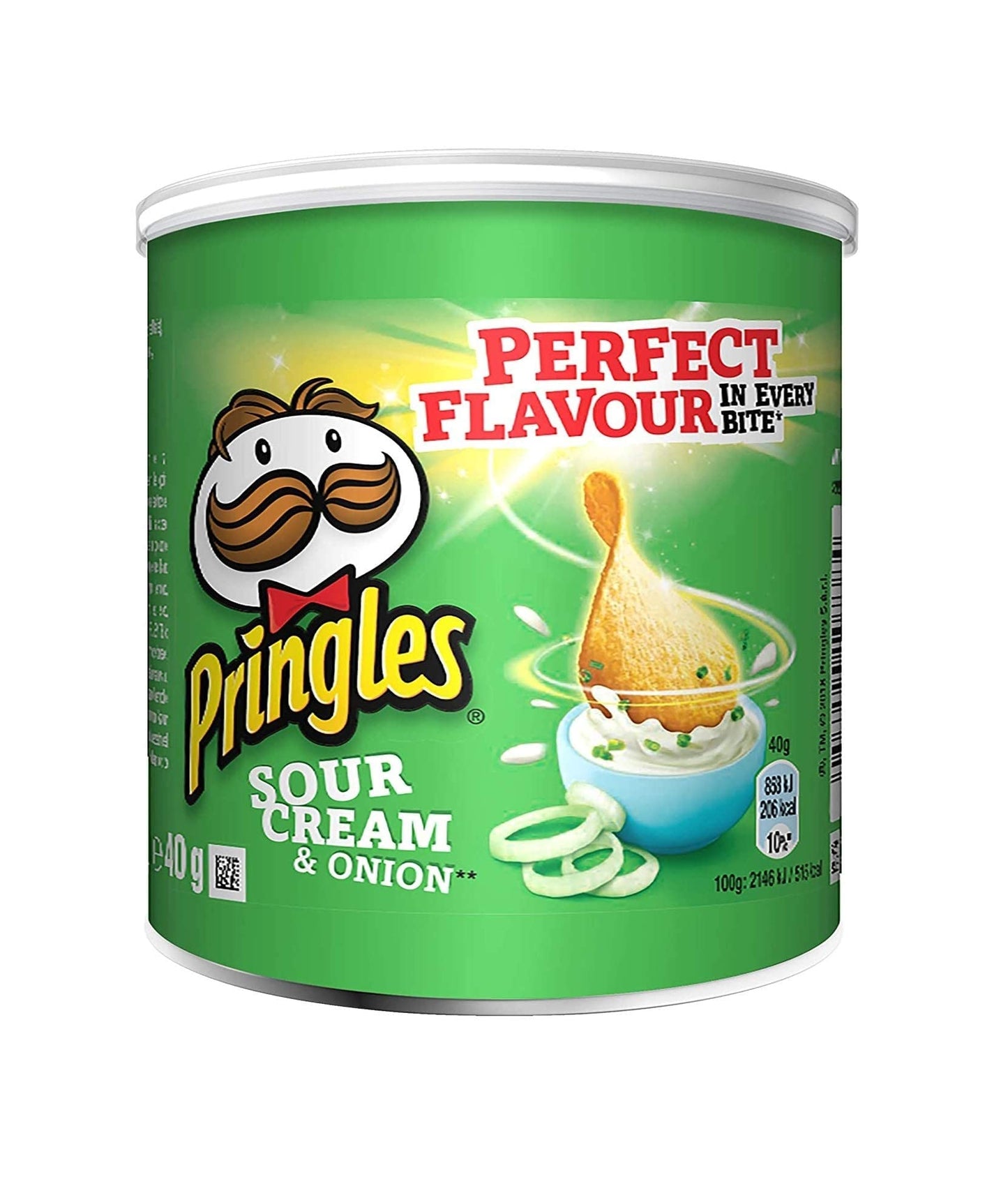 Pringles Sour Cream & Onion Pop & Go Potato Chips 40g (Pack of 2) - Portable sour cream and onion Pringles!