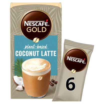 NESCAFÉ Gold Non-Dairy Coconut Latte, (6x15g) 90g - "Non-Dairy Coconut Latte - Tropical Gold Coffee Treat!"