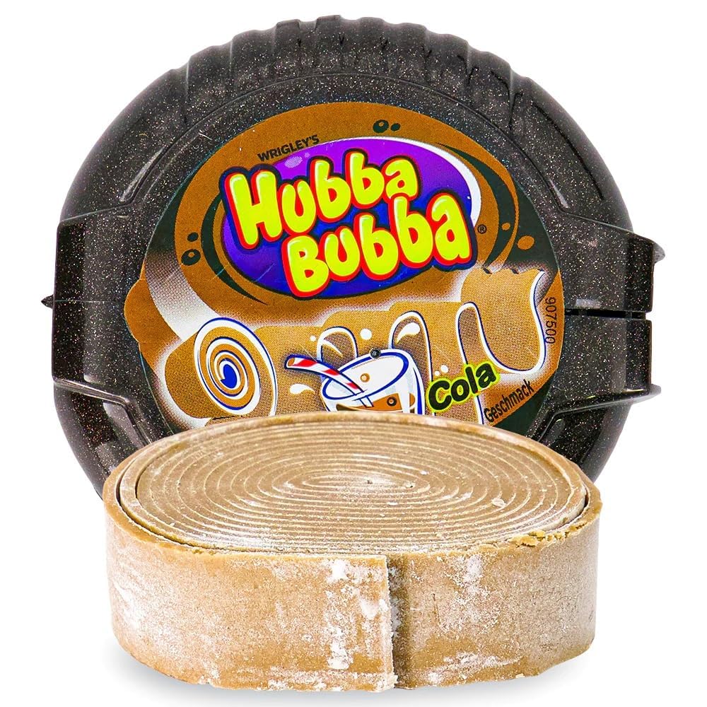 Hubba Bubba Bubble Tape Cola Gum, 56g Each - Box of 12 - A box of twelve cola-flavored bubble tape, 56g each.