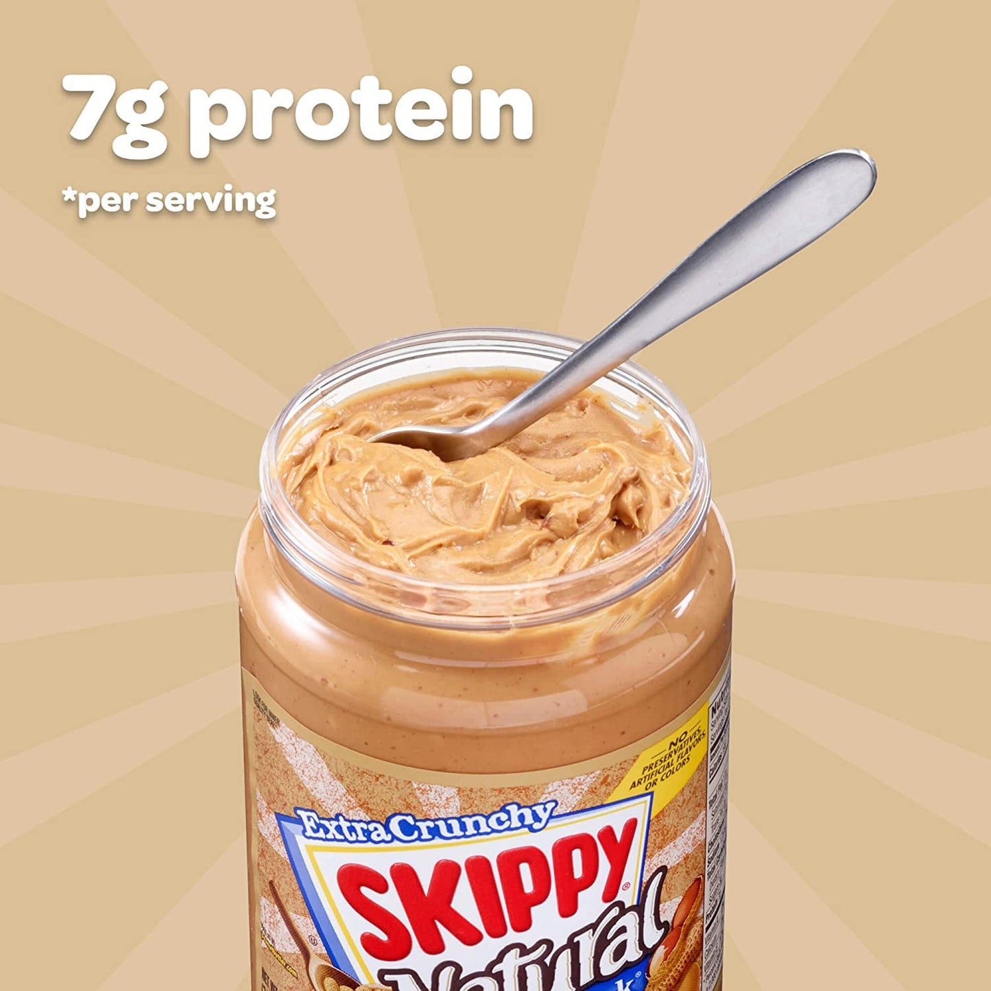 Skippy Natural Extra Crunchy Super Chunk Peanut Butter Spread, 425g