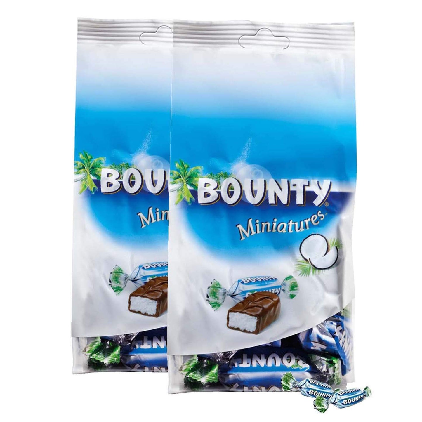 Bounty, Miniature Chocolate Pouch 2 X g, Coconut, 220 gram – Mini pouch of coconut delights!