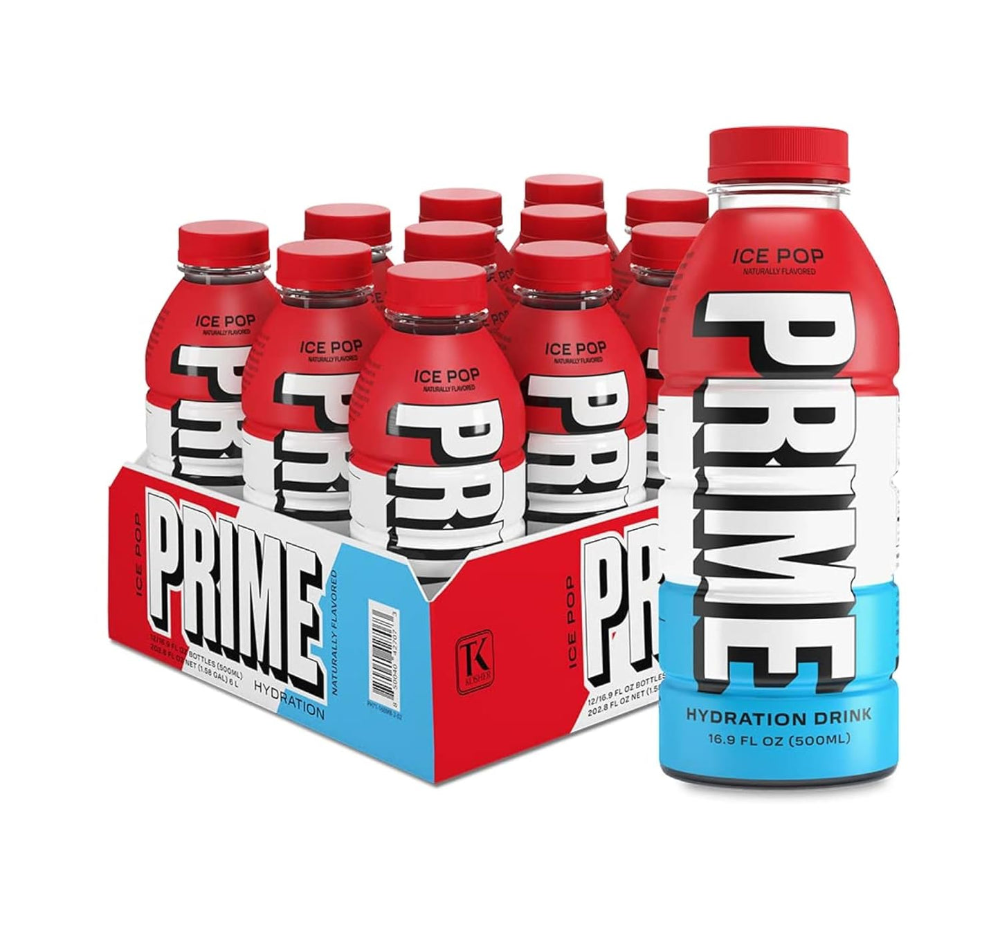 Prime Ice Pop Hydration Drink, 16.9 fl oz ℮ 500 ml, 12 Pack