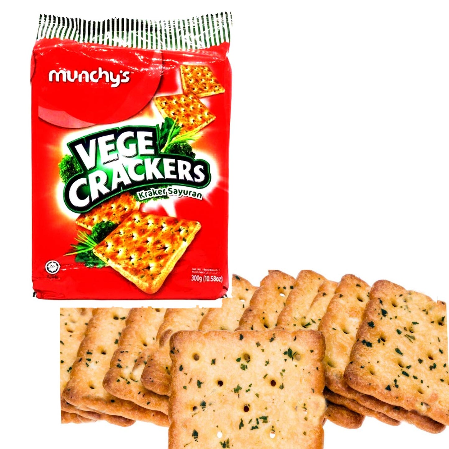 Munchys' Vege Crackers 300gm - "Veggie Cracker Crunch!"