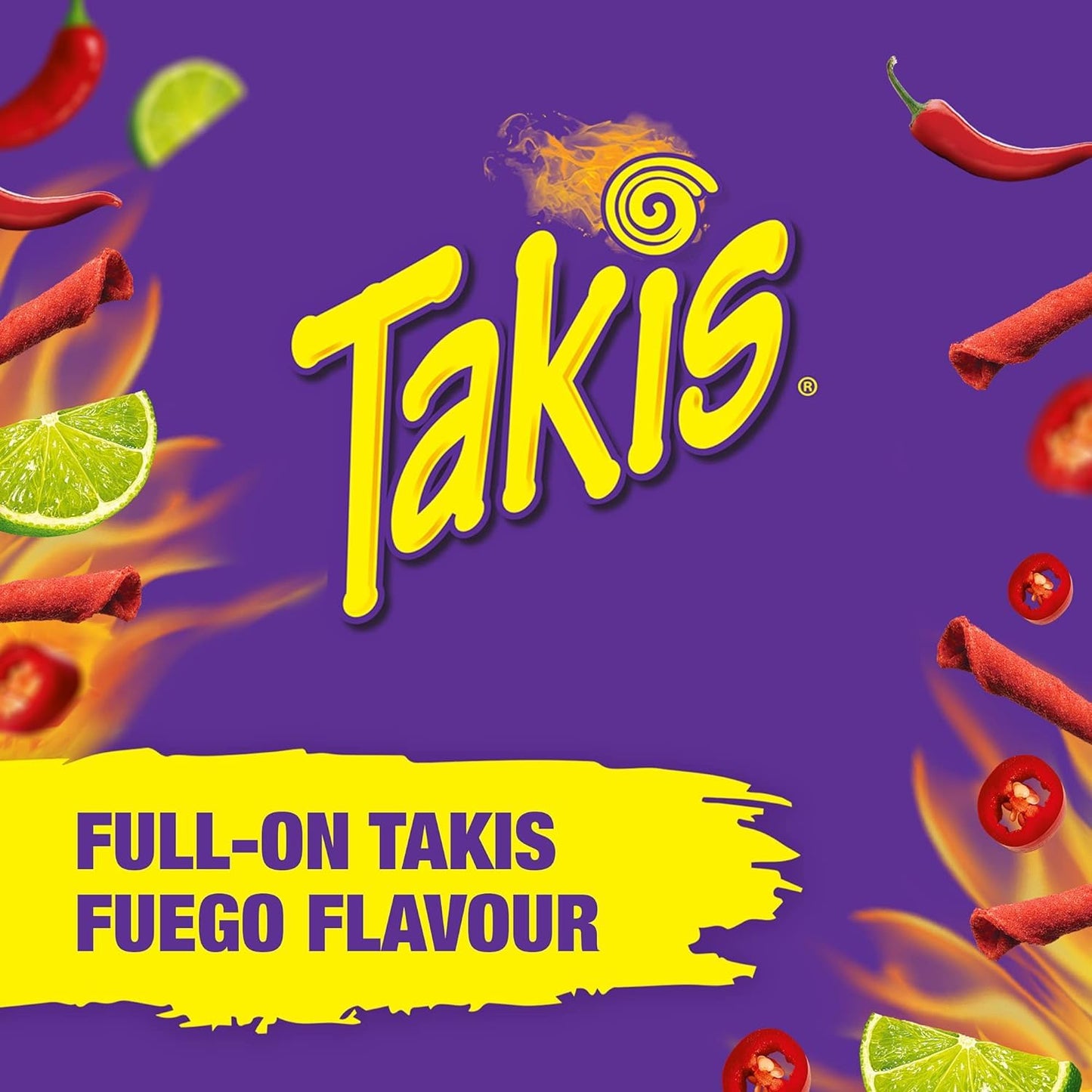 Takis Fuego Tortilla Chips - Intensely Spicy Chili Pepper & Lime Flavour (280g)