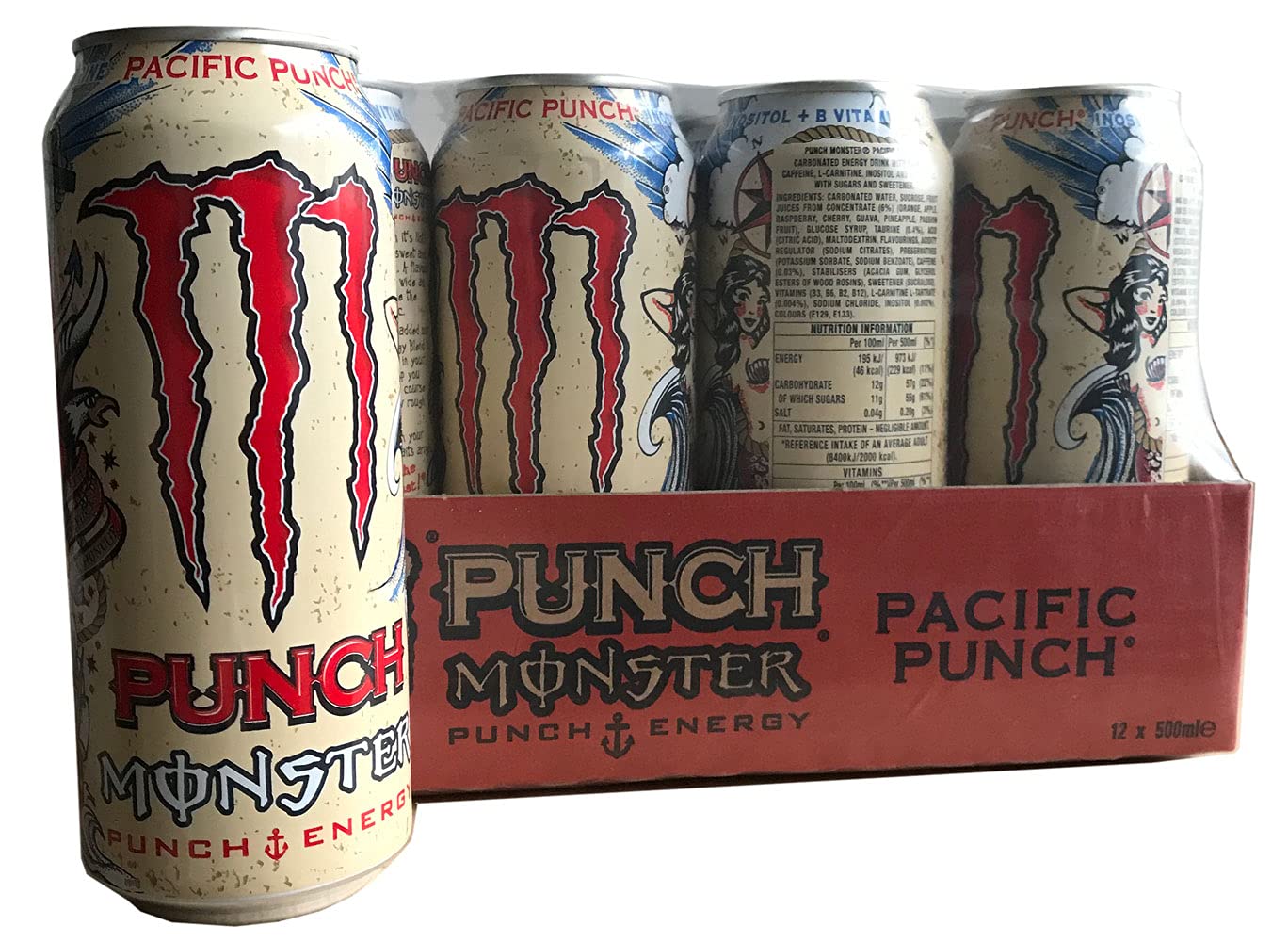 Monster Pacific Punch Energy Drink 500ml Pack of 6 - "Pacific Punch Power!"