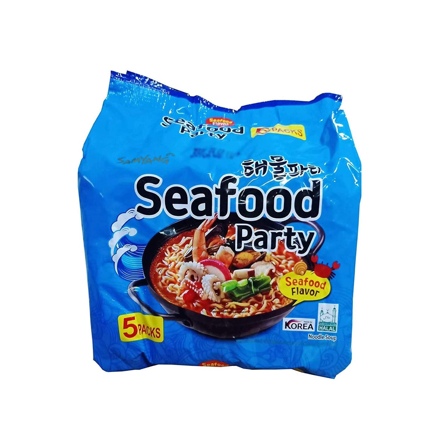 Samyang Seafood Noodles, 125g (Pack of 5) - Seafood Feast for Five