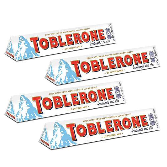 Toblerone White Chocolate With Honey & Almond Nougat, 100G (Pack Of 2)