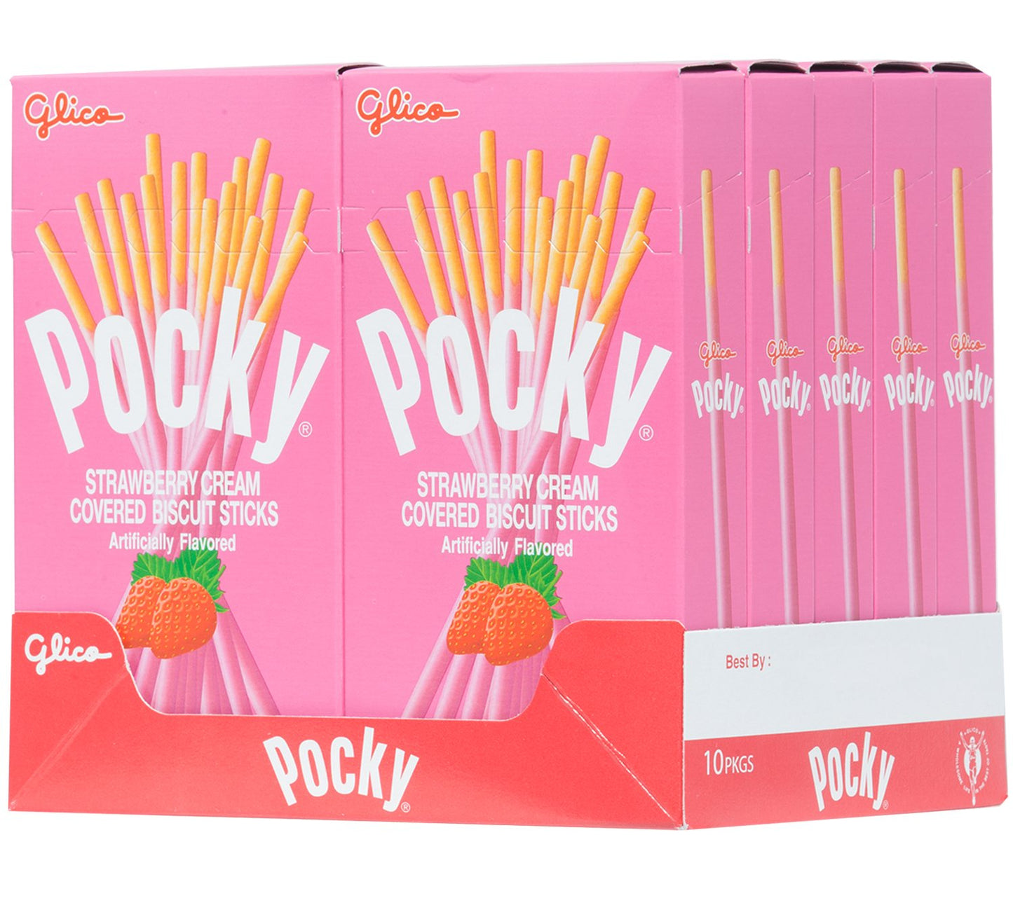 Pocky Biscuit Stick, Strawberry, 2.47 Ounce (Pack of 10) - "Strawberry sensation!"