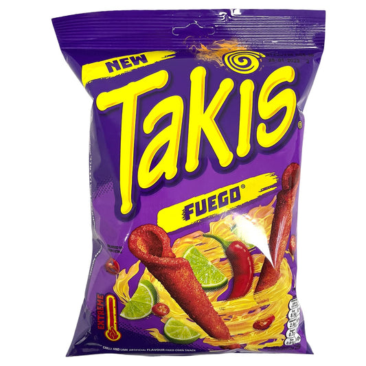 Takis Fuego Chips 180g Extreme Chill and Lime Flavoured Corn Snack