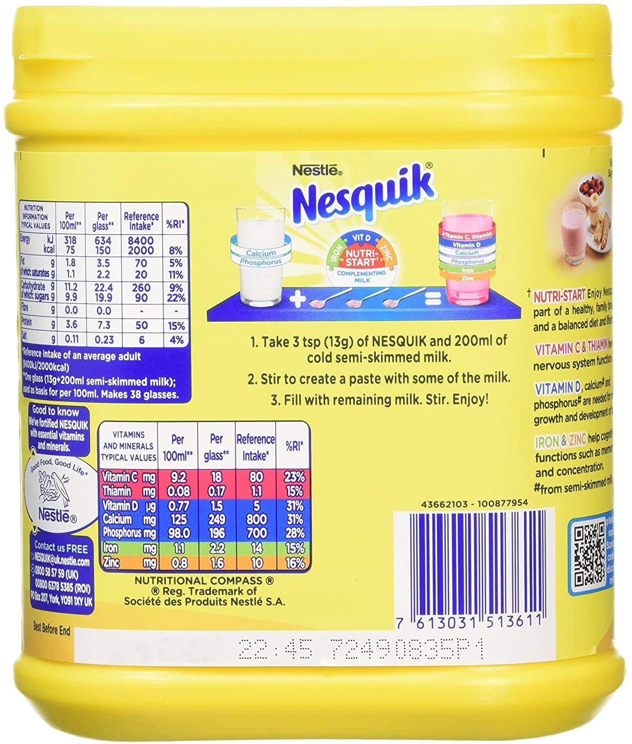 Nesquik Nestle Strawberry Milk Drink Mix, 500 g - "Strawberry Nesquik Mix - 500g of Strawberry Deliciousness!"