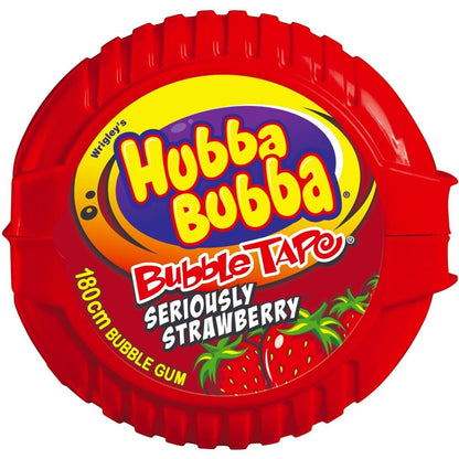 Wrigley's Hubba Bubba Bubble Tape Seriously Strawberry Bubble Gum - 2 oz / 56.7g - Unwrap Sweet Fun!