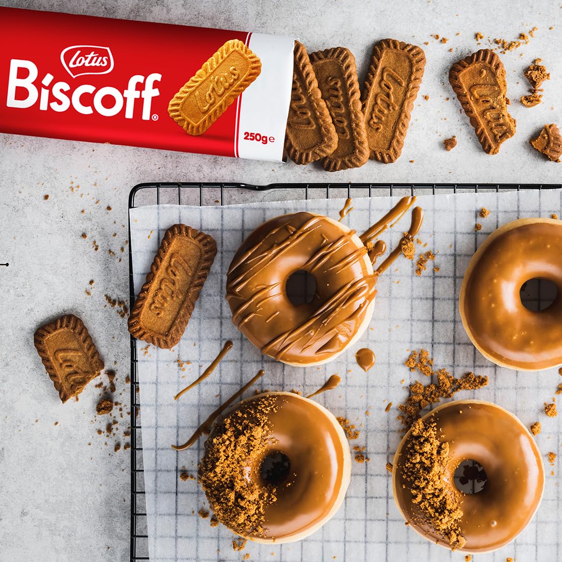 Lotus Biscoff | Belgian Speculoos | Caramelized Biscuit Cookies | Non-GMO and Vegan | 250g | Pack of 1