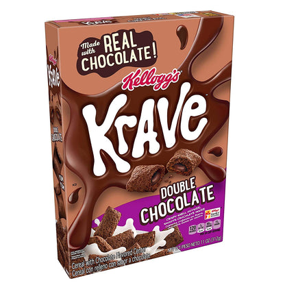 Kelloggs Krave Double Chocolate, 312 g - Double the chocolatey goodness with Kelloggs Krave Double Chocolate, 312g.