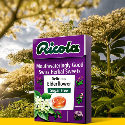 Ricola Cough Lozenges Sugar-Free Refreshment Swiss Herbal Candies - Delicious Elderflower, 1.59 oz â„® 45 g - Elderflower Refreshment!