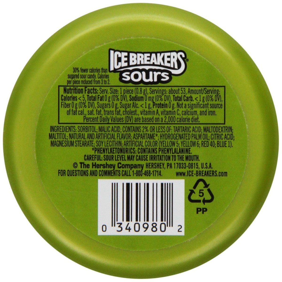 Ice Breakers Sours Sugar Free Candy with Flavour Crystals - Watermelon & Green Apple, 42g (Pack of 2) - Sugar-free watermelon and green apple sours with flavor crystals, pack of 2 x 42g.