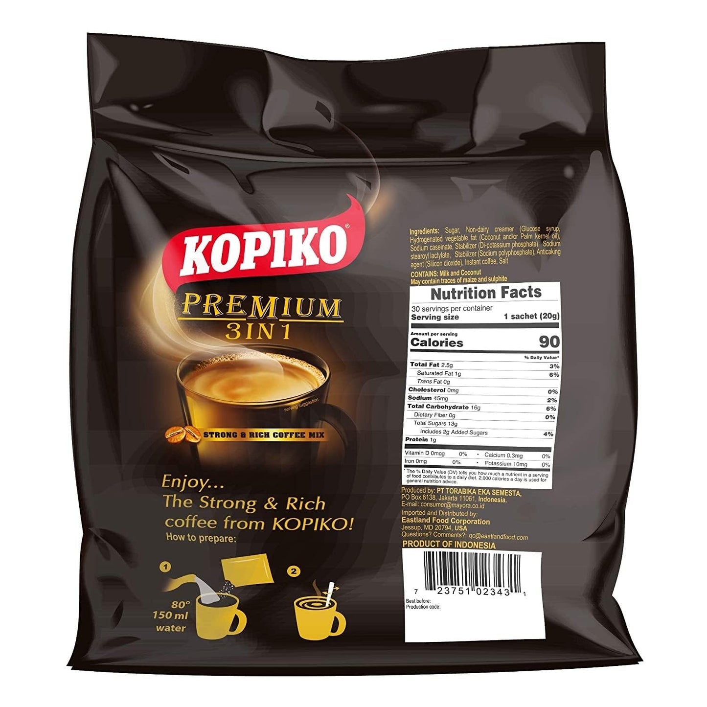 Kopiko Black 3 in 1 Strong & Rich Coffee Mix 250g - "Intense Coffee Kick!"