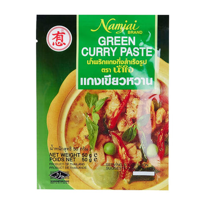 Namjai Red Curry + Green Curry Paste, 4 x 50 g - "Curry Duo Delight Pack!"