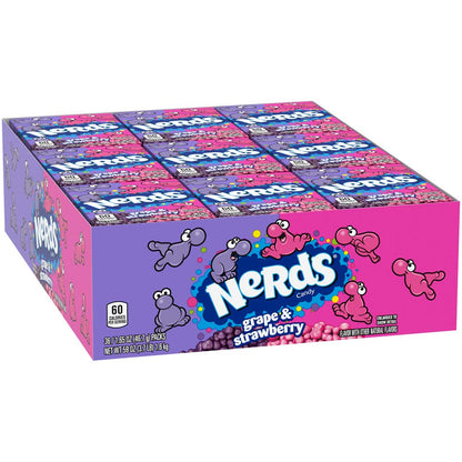 NERDS Wonka Grape and Strawberry, 1.65-Ounce Packets (Pack of 36) - "Wonka Grape & Strawberry Nerds!"