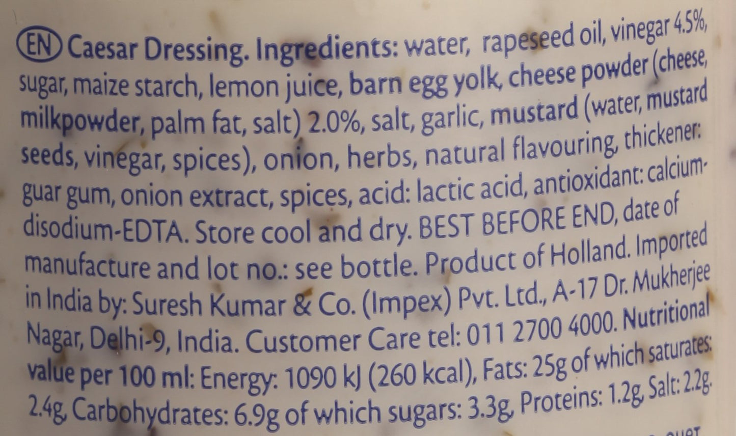 Remia Dressing - Caesar Salad, 250ml Bottle - Caesar Salad Perfection!