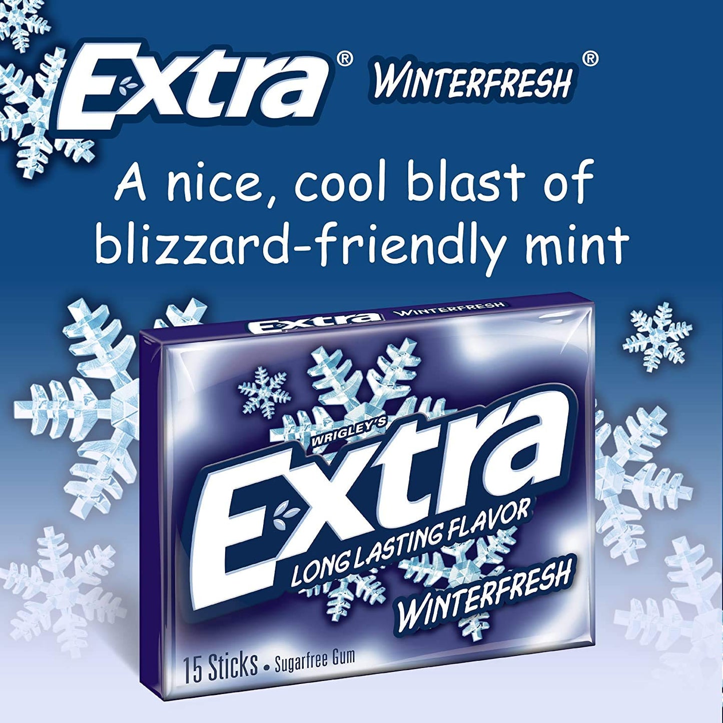 Wrigley's Extra Sugar-Free Winterfresh - 15 Sticks, Pack of 2 - Experience Winter Freshness!