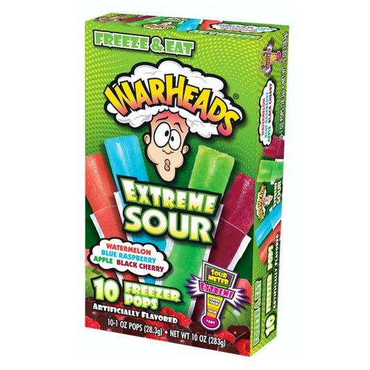 Extreme sour-Warheads Freezer Pops 8 Boxes With 10 Pops Per Box, Watermelon - 0.01 Ounces - Sour watermelon freeze!