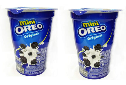 Oreo Mini Cream Biscuit - Original Vanilla Flavor, 61.3g Cup (Pack of 2) - "Mini vanilla delight!"