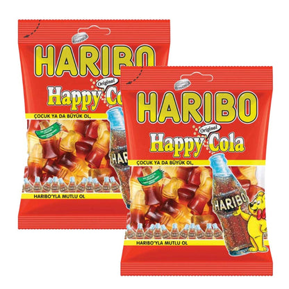 Haribo Happy - Cola, 2 x 160 g - Enjoy the classic cola flavored gummies in a double pack.