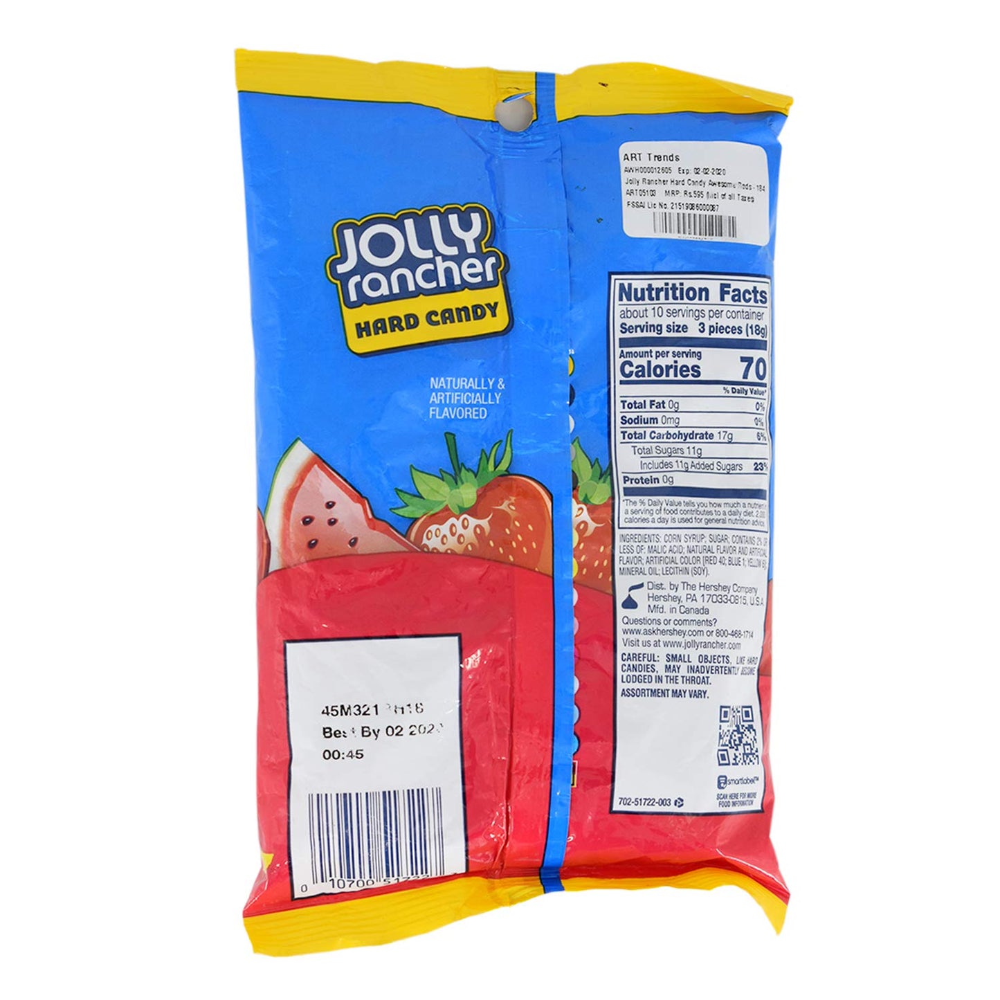 JOLLY RANCHER Hard Candy Awesome Red, 6.5 Oz (184 G), Fruit Punch - Indulge in the awesome red fruit punch flavor of JOLLY RANCHER Hard Candy, 184g.