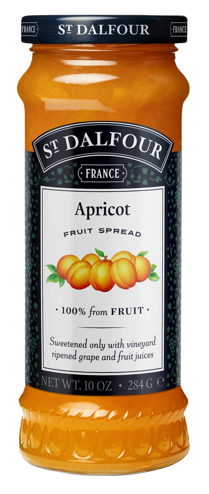 St Dalfour Apricot Fruit Spread 284 g | No Added Sugar | 100% from Fruit | No Added Preservatives, Colours, Flavors or Sweeteners | No Corn Syrup | Traditional French Recipe