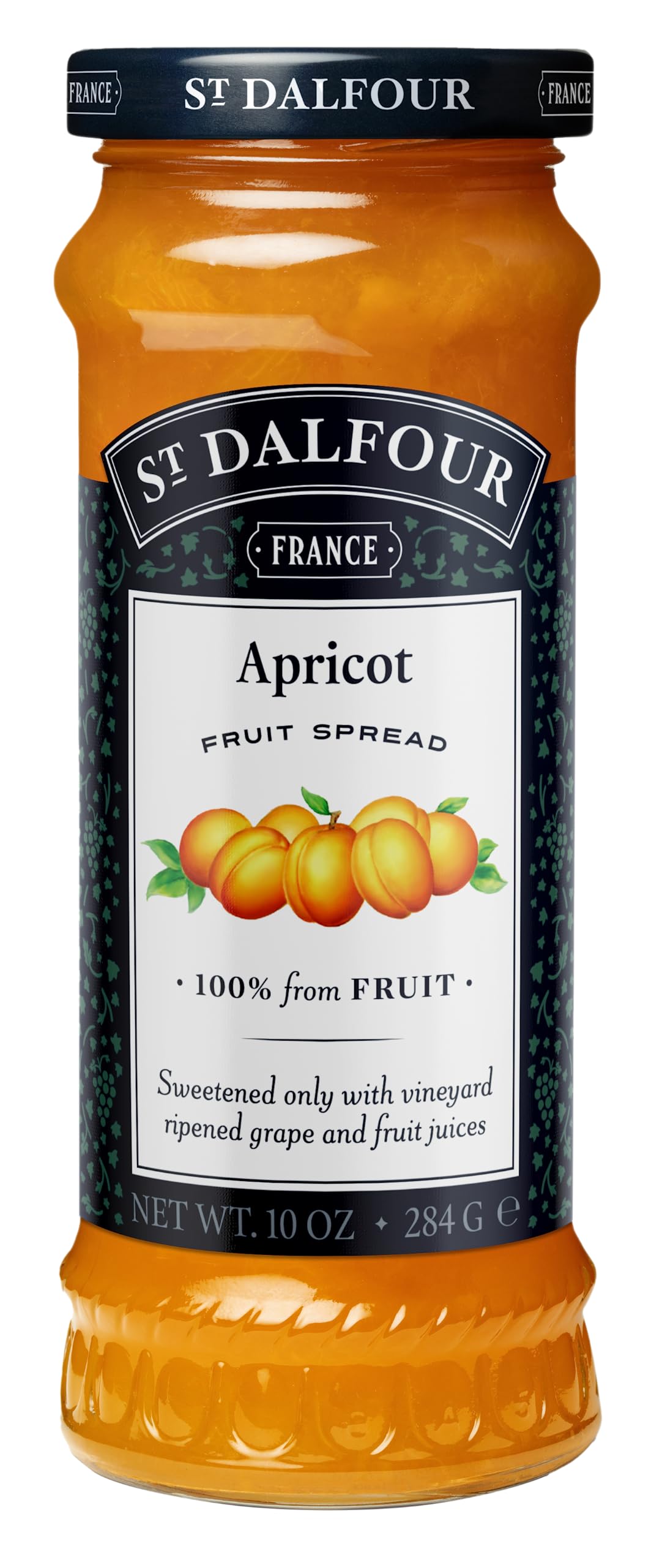 St Dalfour Apricot Fruit Spread 284 g (Pack of 2) | No Added Sugar | 100% from Fruit | No Added Preservatives, Colours, Flavors or Sweeteners | No Corn Syrup | Traditional French Recipe