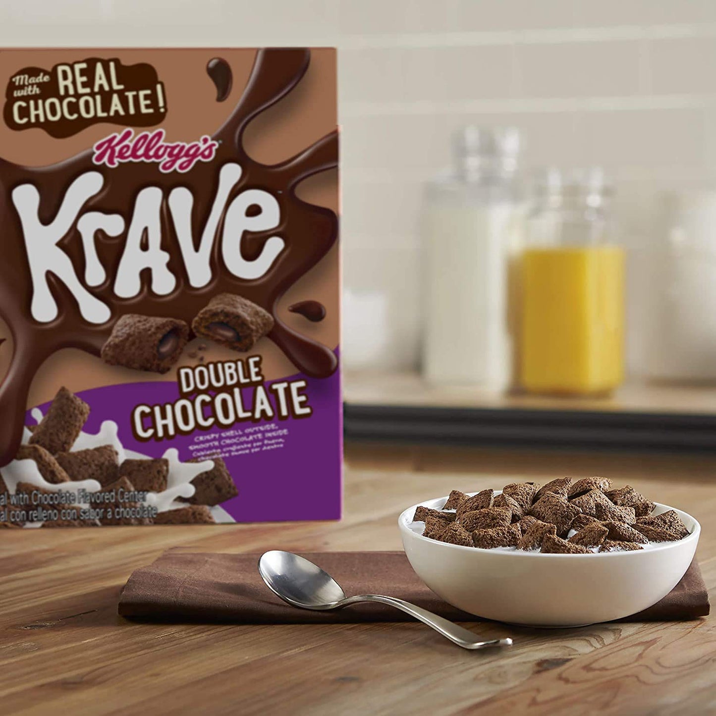 Kelloggs Krave Double Chocolate, 312 g - Double the chocolatey goodness with Kelloggs Krave Double Chocolate, 312g.