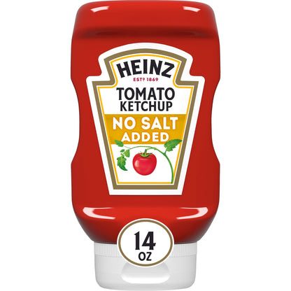 No Salt Added, Pack of 6: Heinz Tomato Ketchup, No Salt Added, 14 Ounce (Pack of 6) - "Heinz No Salt Tomato Ketchup - 6 Pack, 14oz Bottles of Pure Tomato Goodness!"