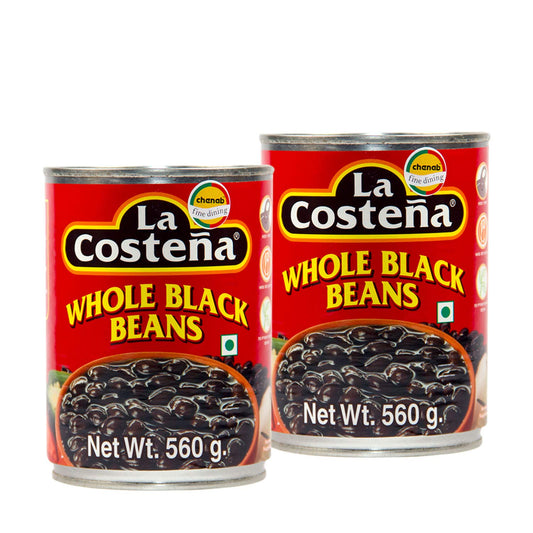 La Costena Whole Black Beans Haricots Noirs Entiers (560 ml) - Pack of 2 - "Rich Black Beans!"