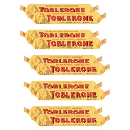 Toblerone of Switzerland Swiss Chocolates with Honey & Almond, 10 x 35 g