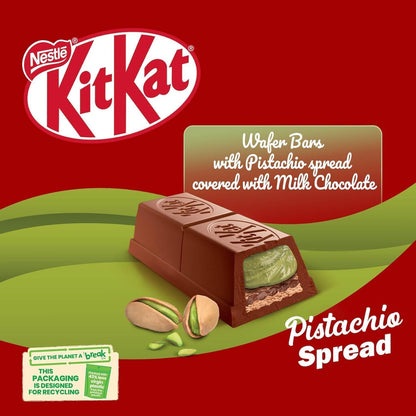 Nestle KitKat Mini Moments Wafer Bars With Pistachio Spread Covered With Milk Chocolate - Limited Edition 100.8g - "KitKat Mini Moments Pistachio - Limited Edition, 100.8g of Pistachio Spread Delight!"