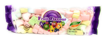 FRUIT FLAVOUR Marshmallow Heart 160g (80 Pieces) - Heart-shaped fruity marshmallows! Perfect for sharing the love with a burst of sweetness in every bite!