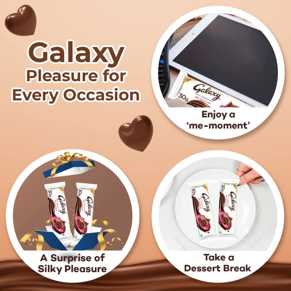 Galaxy Smooth Milk Chocolates - 56 g Bar (Pack of 8) - Indulge in the velvety richness of Galaxy Smooth Milk Chocolates